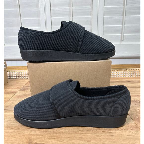 Silververts Unisex Soft Wide Adjustable Black Slippers Size 10 M 12 W NWOB Comfy - Picture 8 of 11